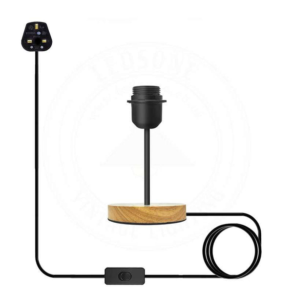 Vintage zwarte tafellamp met BS-stekker en aan/uit E27 bureaulamp~4563  – Zonder lamp / 1 pak