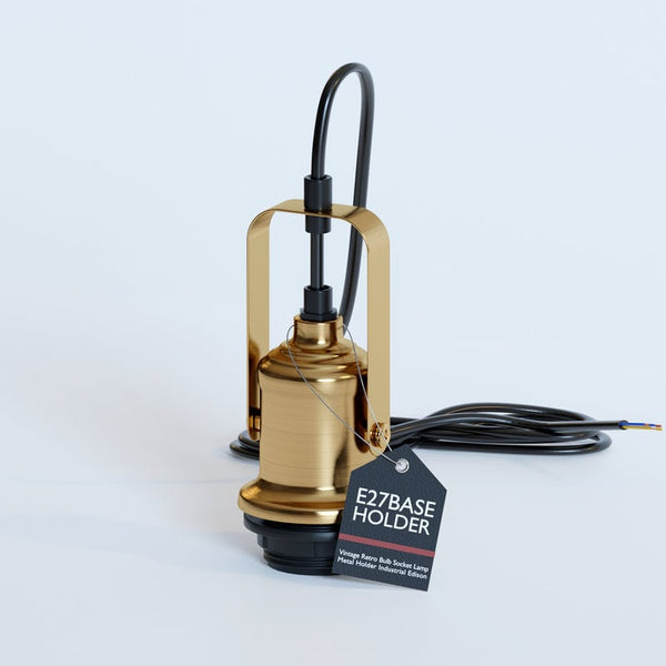 Black E27 Pendant Light Fitting Holder~5531 – Yellow Brass / No