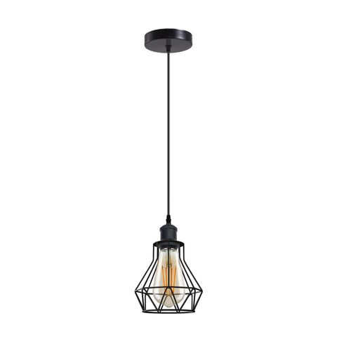 Industrial E27 Black Light Ceiling Pendant Light Cage Hanging Lampshade Fitting Kit~1401