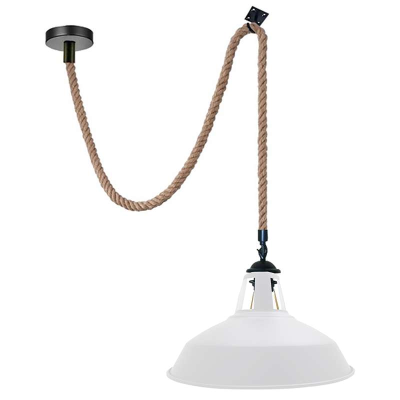 white with bulb Vintage Industrial Metal Ceiling Pendant Ligh