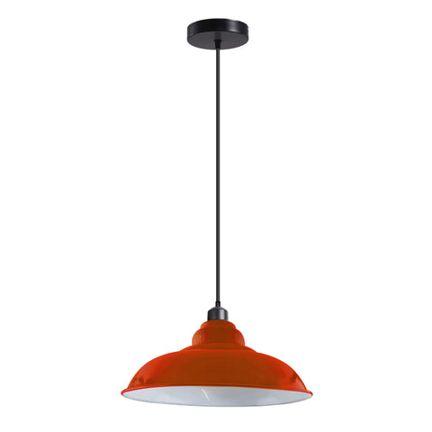 Pendant Light Metal Orange Shade Living Room and Kitchen Island ~3685