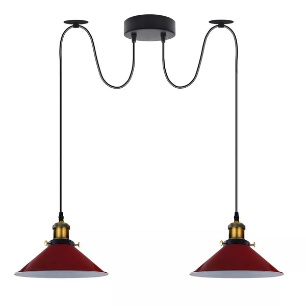 2 Way Industrial Celling Hanging Lamp Pendant Light~3508 – Red / Yes