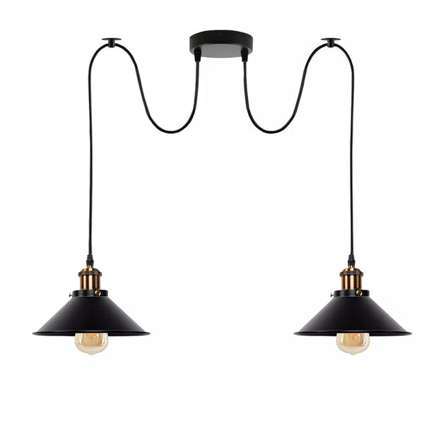 2 Way Industrial Celling Hanging Lamp Pendant Light~3508 – Black / Yes