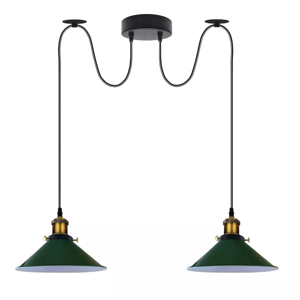 2 Way Industrial Celling Hanging Lamp Pendant Light~3508 – Green / Yes