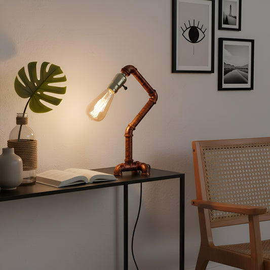 Water Pipe Steampunk Table Lamp with Switch~3378