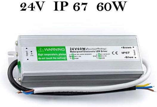 Waterproof 24V 60W LED driver power supply transformer IP67 aluminium alloy casing constant voltage for LED strip lights bulbs CCTV and outdoor lighting