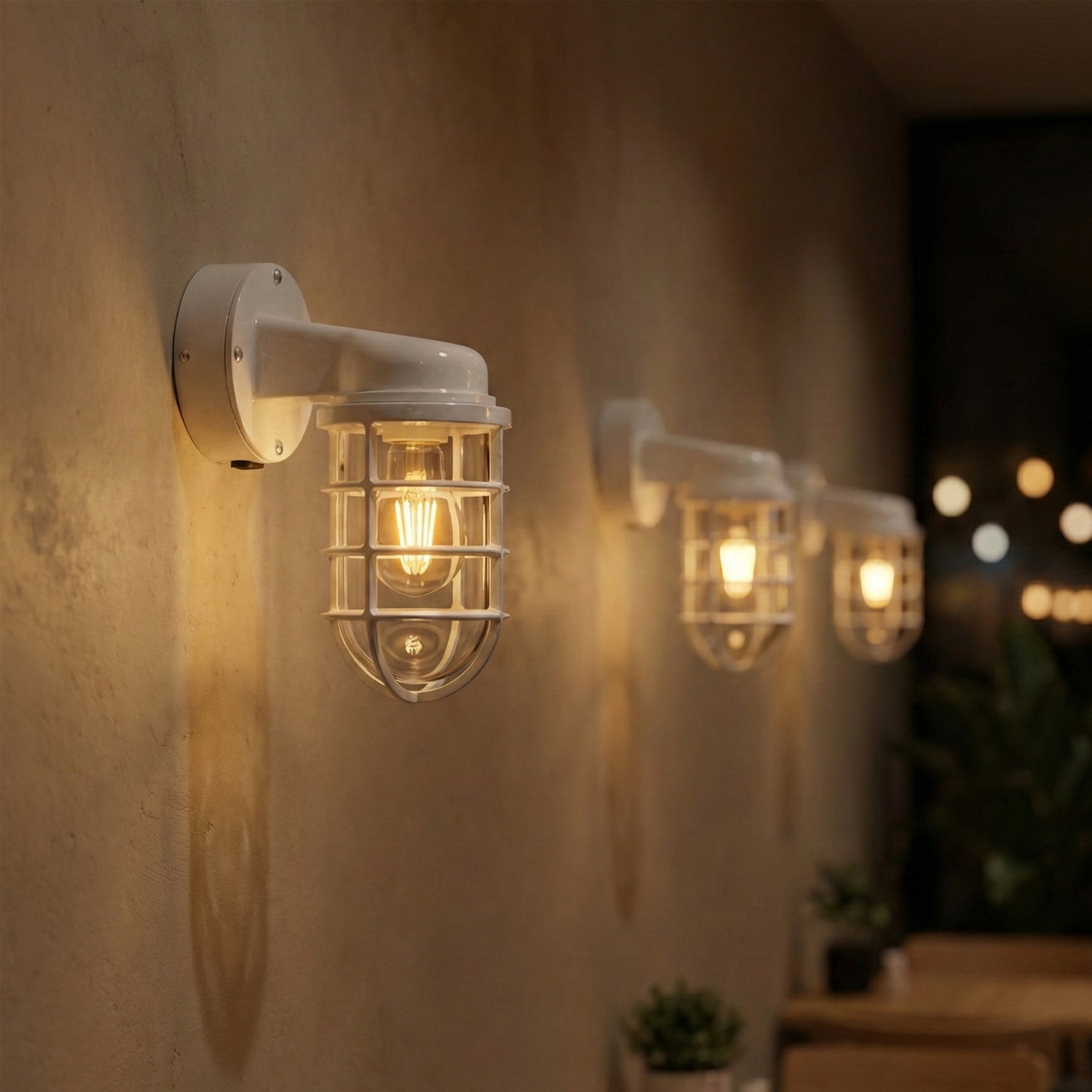 caged wall light