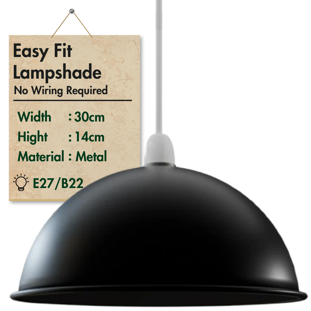 LED_Sone Metal Retro Dome Pendant Lampshade Easy Fit For Ceiling Light E27/B22 3 Year Warranty