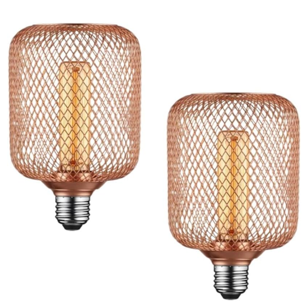 E27 5W Deco Glow Edition LED Bulb Dimmable Warm White ~6425 – Rose gold / 2 Pack