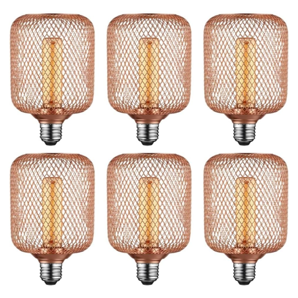 E27 5W Deco Glow Edition LED Bulb Dimmable Warm White ~6425 – Rose gold / 6 Pack