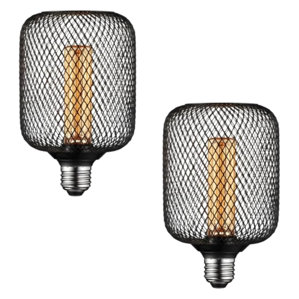 E27 5W Deco Glow Edition LED Bulb Dimmable Warm White ~6425 – black / 2 Pack