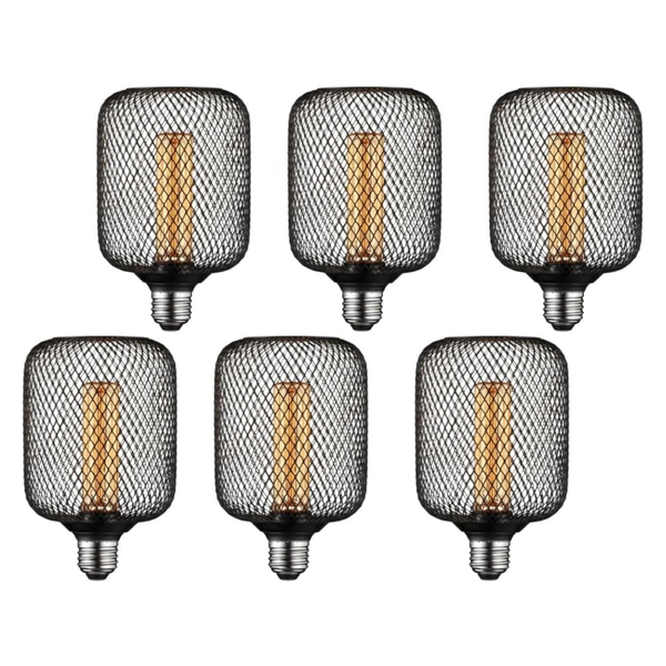 E27 5W Deco Glow Edition LED Bulb Dimmable Warm White ~6425 – black / 6 Pack