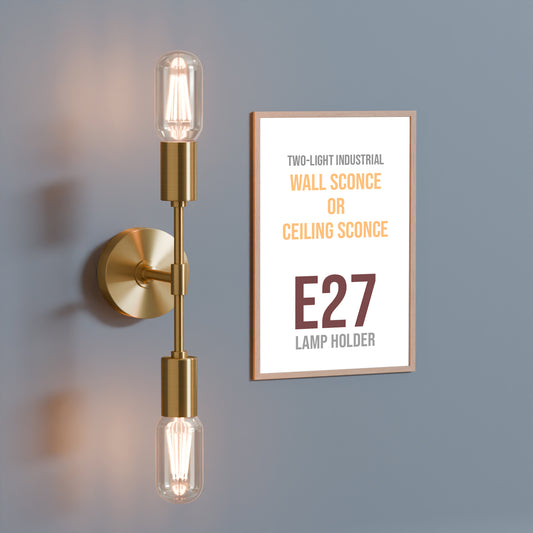 Aplique de pared minimalista moderno de 2 luces para baño ~5593