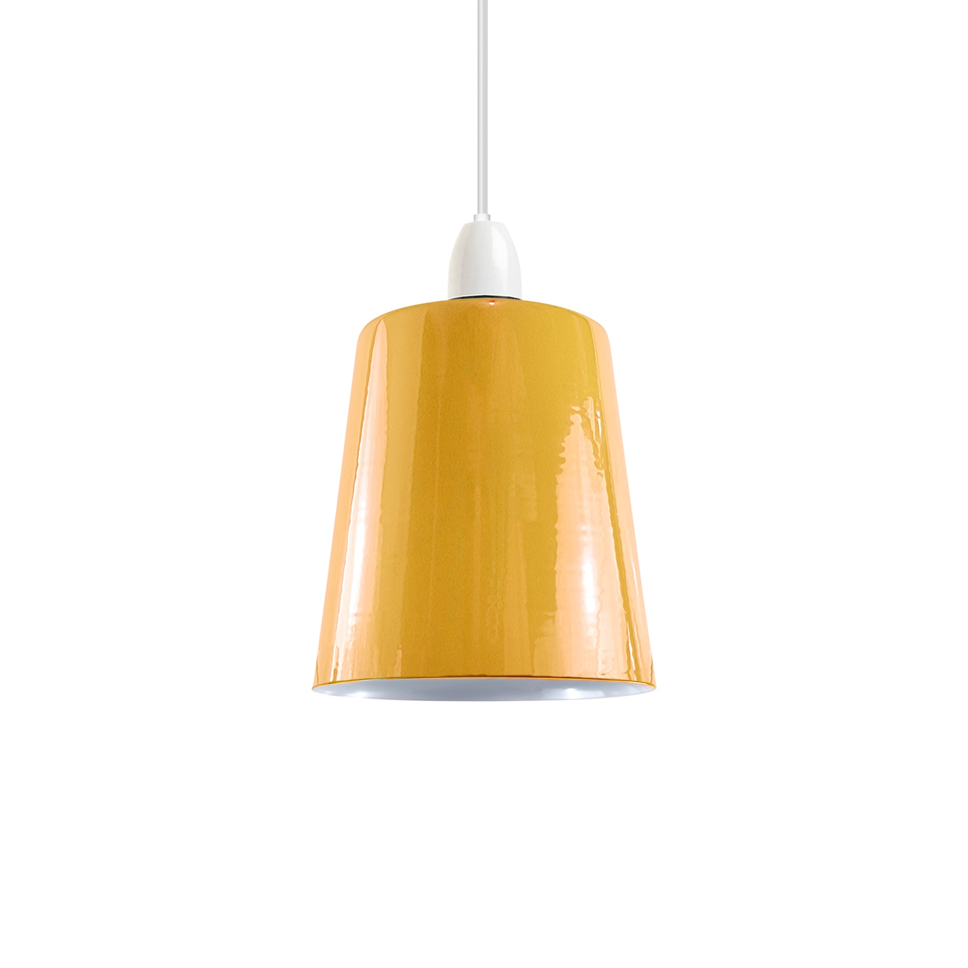 Modern Yellow Colour Metal Easy Fit Lampshade~2240
