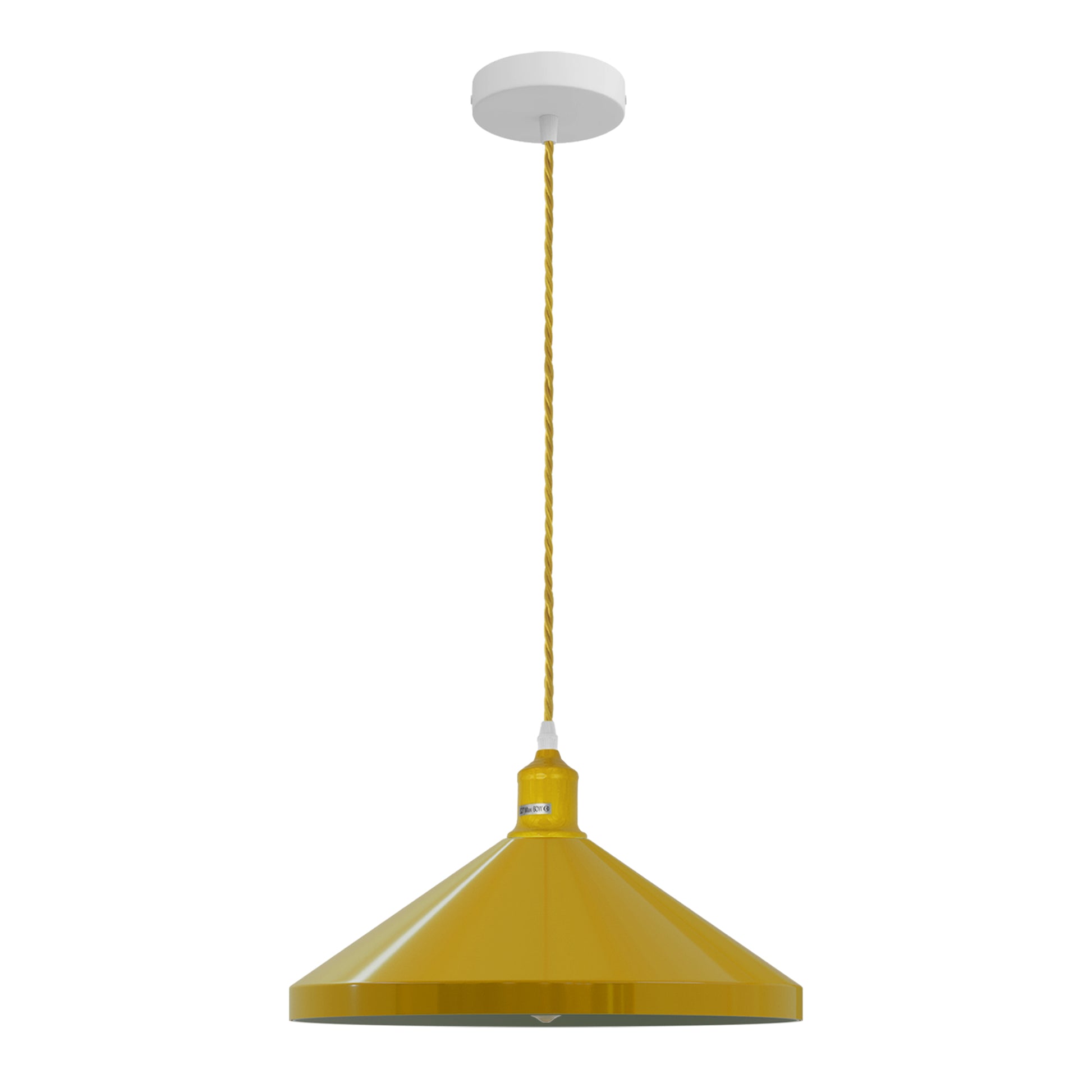 Metal Lampshade Yellow Twisted Hanging Ceiling Lights