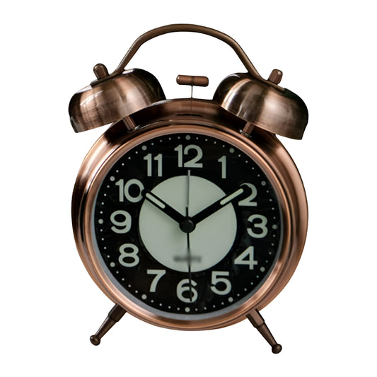 Retro Twin Bell Alarm Clock  Vintage Style Analog Clock~5584