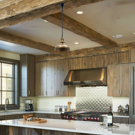 E27 Vintage Retro Industrial Loft Style Metal Conduit Chain Pendant Ceiling Light Lamp Kit~1253