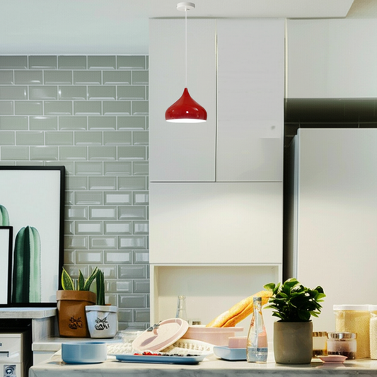 Vintage Industrial Metal Ceiling Red Hanging Pendant Shade~2504