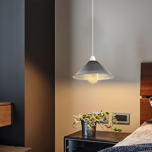 Brushed Silver Cone Meta Fit lE27 Pendant Lamp Shade~1111