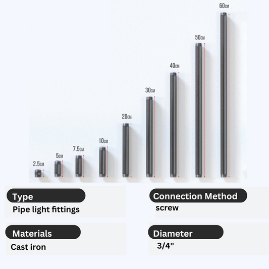 Tubo de conducto crudo de ¾ de pulgada BSP maleable Tubo de hierro Accesorio de lámpara ~4653