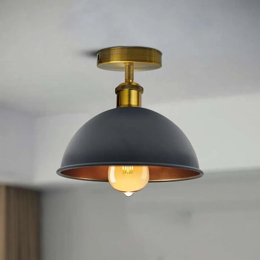  Vintage Retro Industrial Flush Mount Ceiling Light metal lampshade-Application image