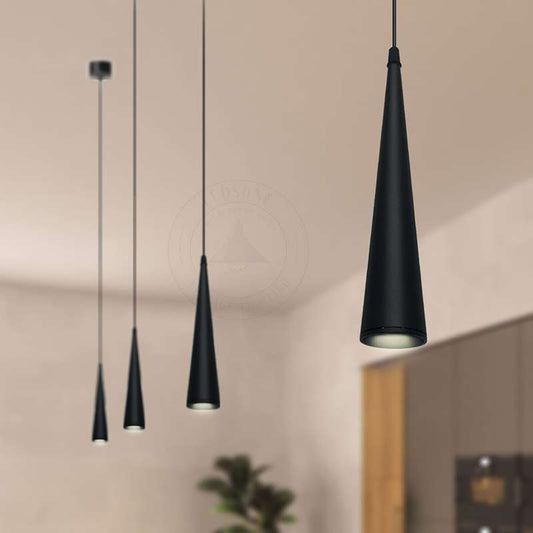 Black pendant Lights over Kitchen