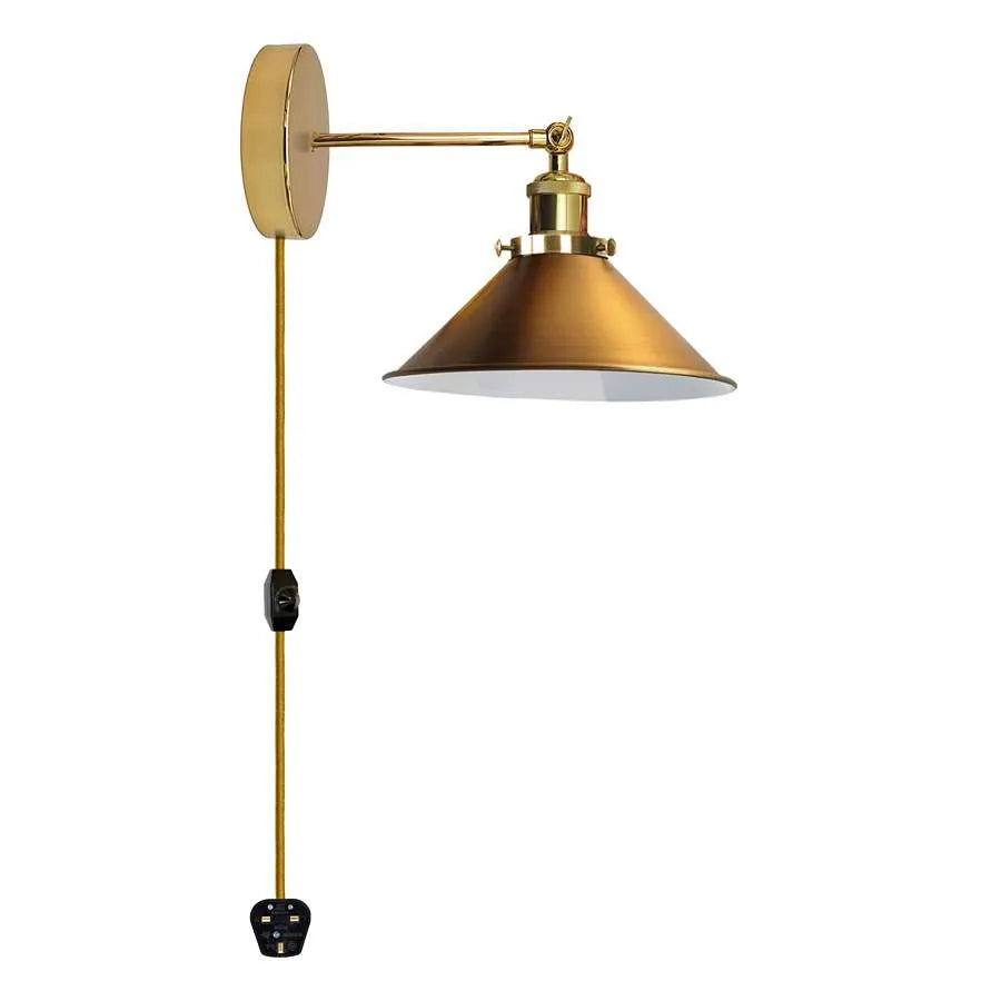 french gold plug in wall light without bulb