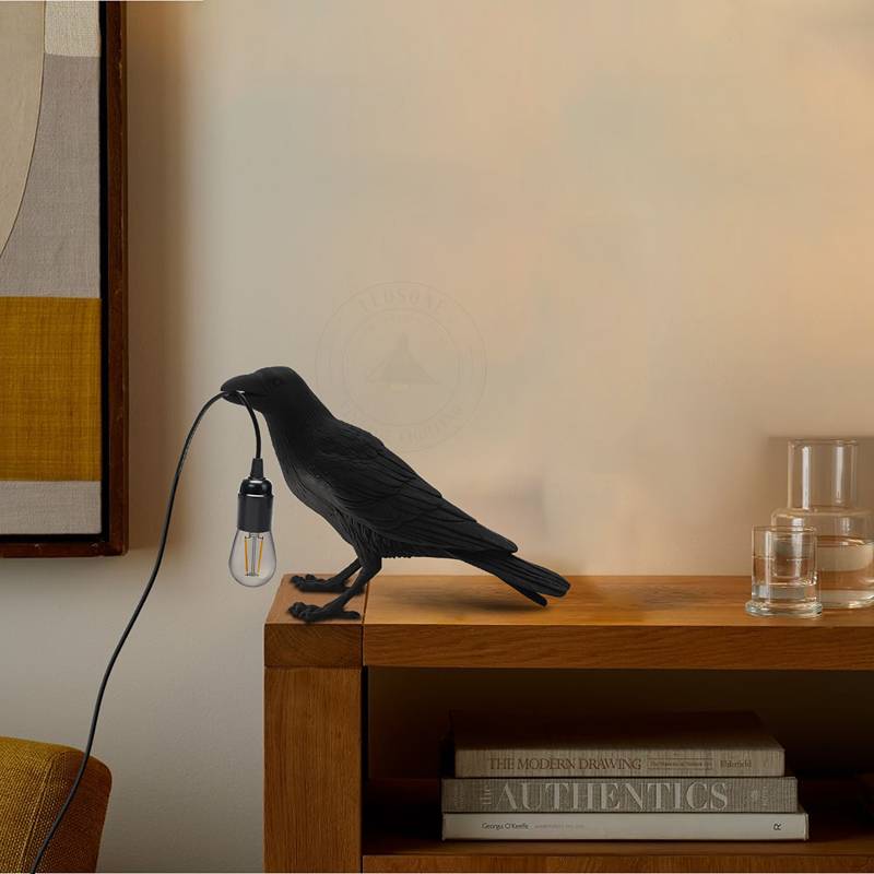 Black Table Lamp Raven Plug in Switch Table Lamps
