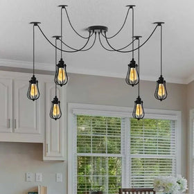 1/2/6 Head Cage Ceiling Pendant Lamp Swag Spider Hanging Light~5058