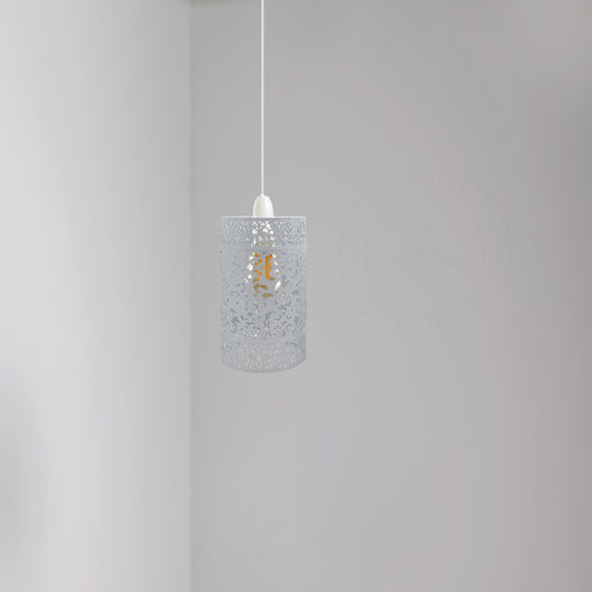 Easy Fit White Drum Cage Pendant Light Shade