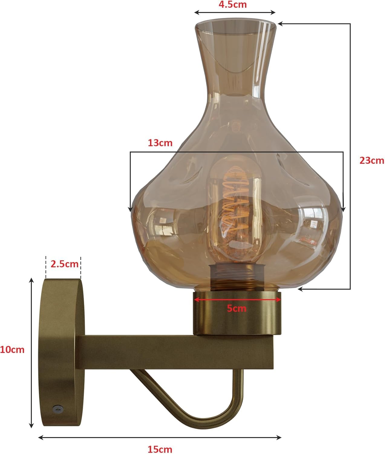 lighting modern lamp brass Copper wall sconce, mid-century modern wall light, brass finish sconce, amber glass wall fixture, vintage wall lamp