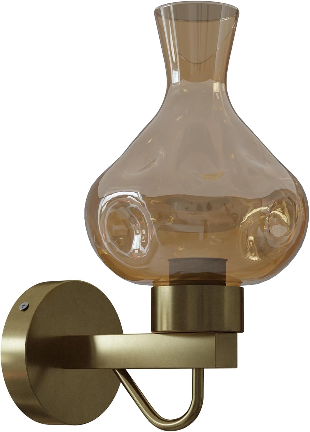 lighting modern lamp brass Copper wall sconce, mid-century modern wall light, brass finish sconce, amber glass wall fixture, vintage wall lamp