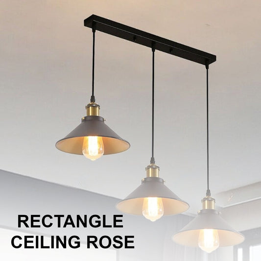 3 Outlet Ceiling Rose Pendant Lighting Fixture 50cm x 6cm Metal Fitting ~4956