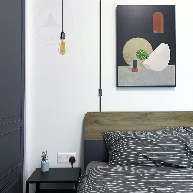 Hanging bedside deals lamps plug in