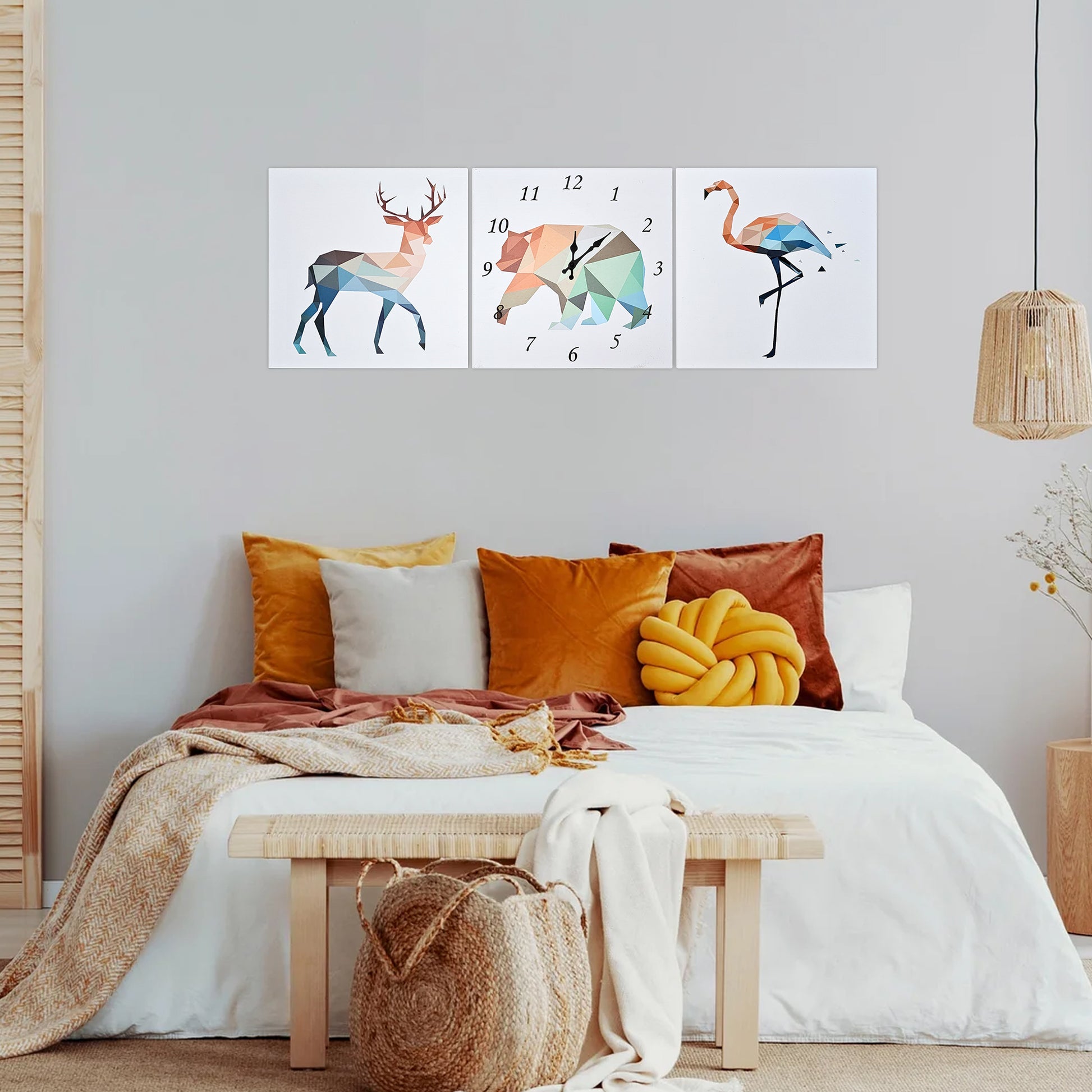 Deer Bear Flamingo Animal Wall Clock