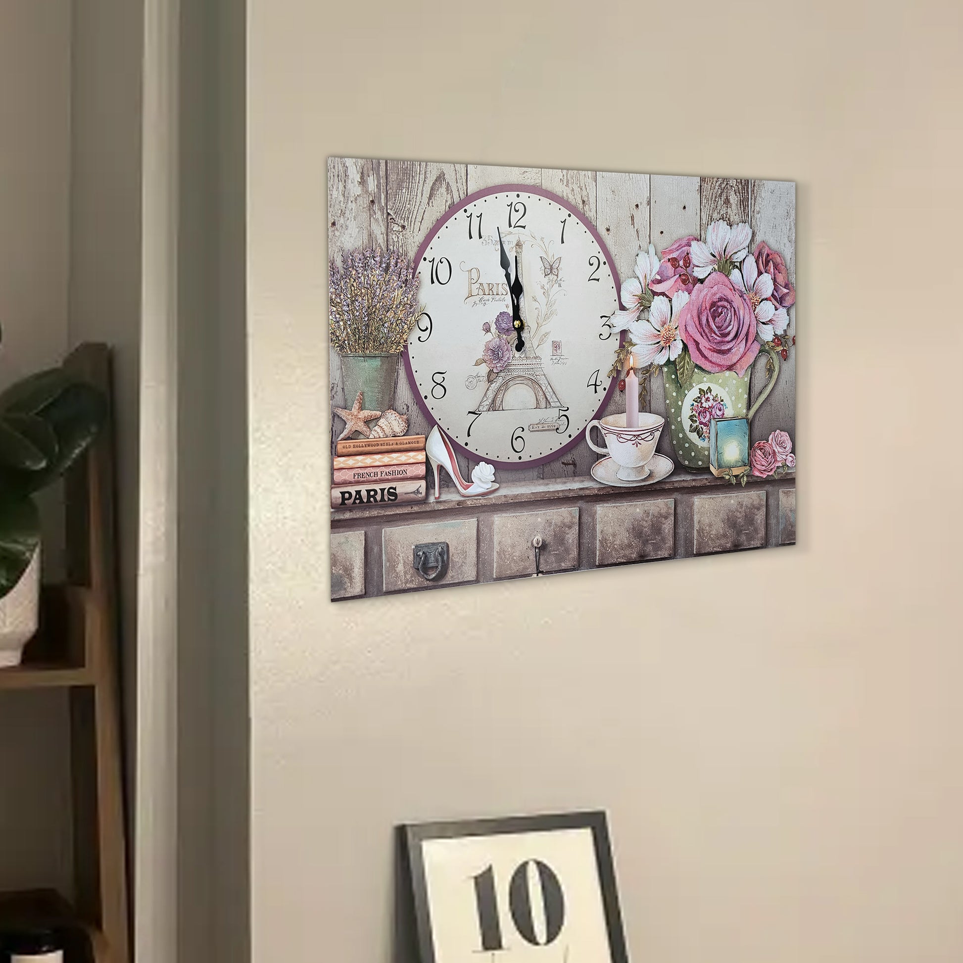 Floral Art Painting Wall Clock