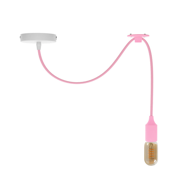 Single Spider Pendant Light Fitting Adjustable 1M | 2M  ~4740 – 1m / Pink / With Bulb