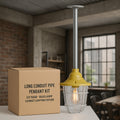 3/4 Entry Lantern Caged Steampunk Pipe Conduit Pendant Light Kit ~6102