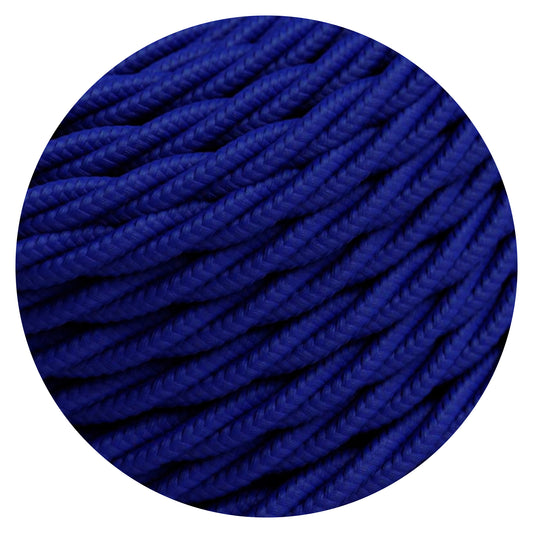 3 Core Twisted Electric Cable Covered Dark Blue Color Fabric 0.75mm~3050