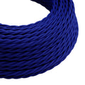 1M/5M/10M 3 Core Twisted Electric Cable Covered Dark Blue Color Fabric 0.75mm~3050