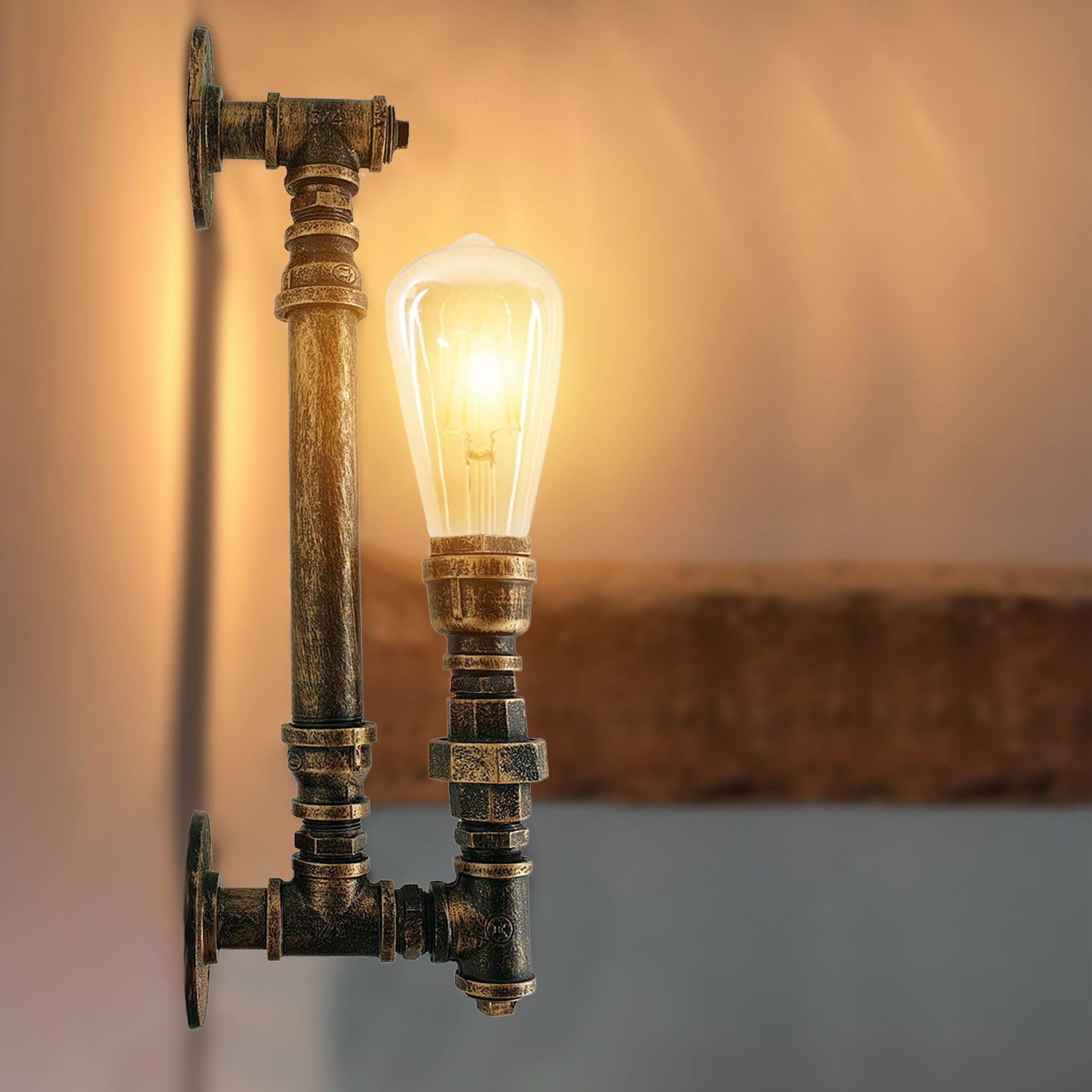 Industrial sconce light lamp-Unique wall light lamp-Steampunk wall light lamp-Edison online bulb sconce-Bedside wall lamp-Rustic modern lamp light