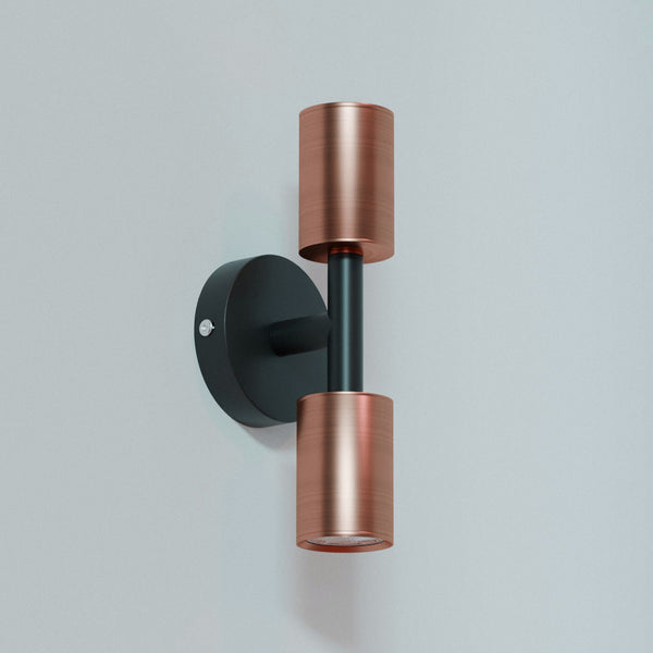 Dubbele kop op- en neerwaartse wandlamp GU10-spot - 5632 – Koper