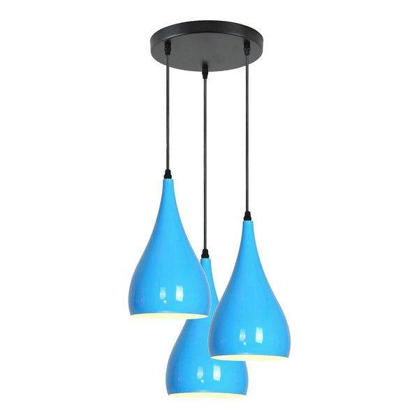 3 Way Multi Teardrop Ceiling Pendant Light  ~5295 – Blue / No