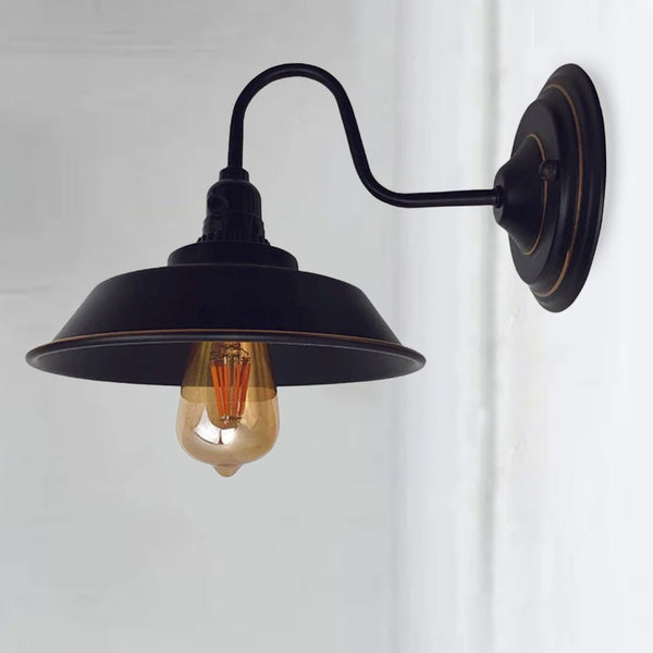 Modern Wall Sconce | Black & Gold Line E27 Fixture~2011 – With Bulb