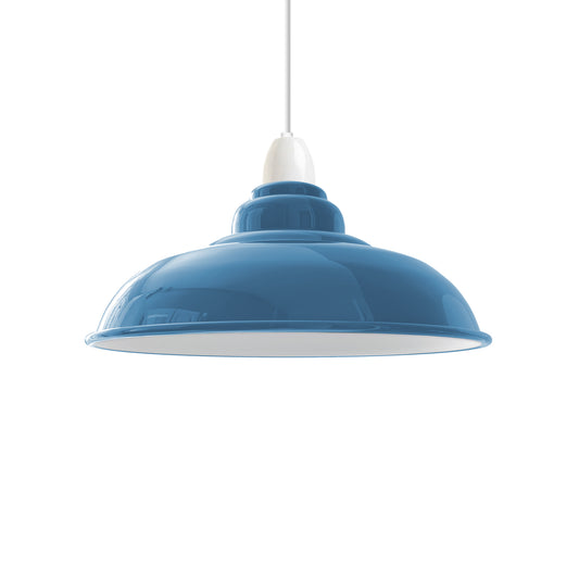 Light Blue Lamp Shade Gloss Modern Metal Light Shade~1087
