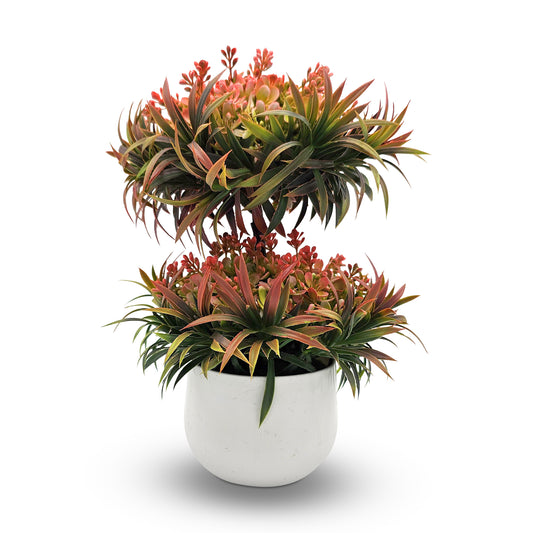 Modern Mini Artificial Bonsai Tree | Indoor/Outdoor Decoration, 2 Pack ~5381