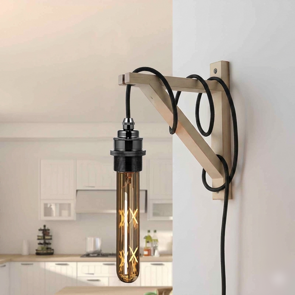 Vintage Plug-In Pendant Kit E27 Dimmable Fabric Cord ~2177 – Black / 4m / Satin Black