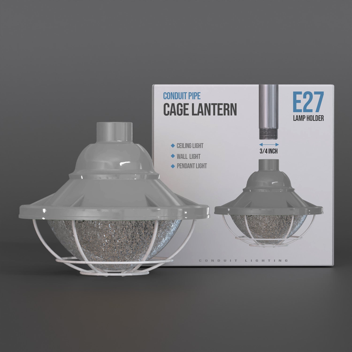 cage lantern with E27 lamp holder
