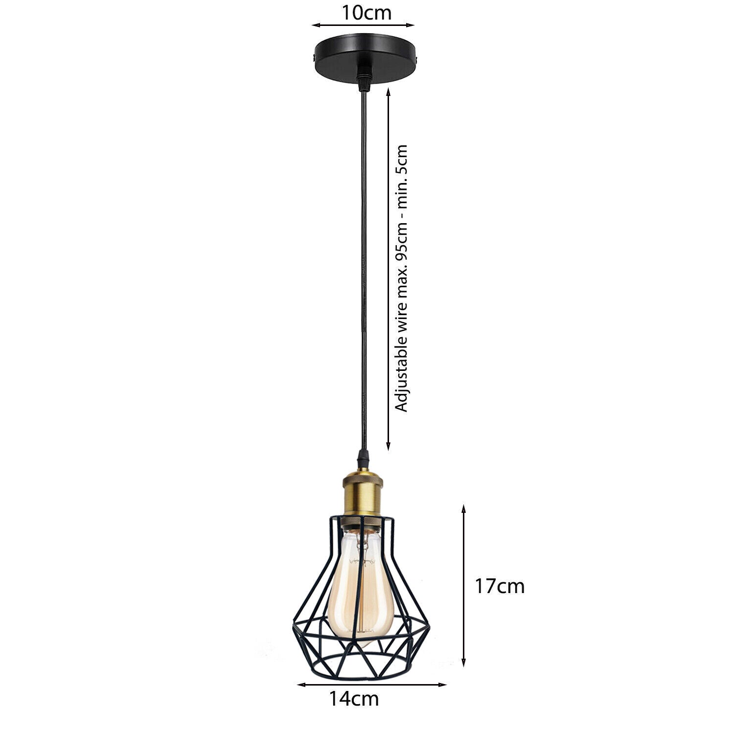 Adjustable black pendant light