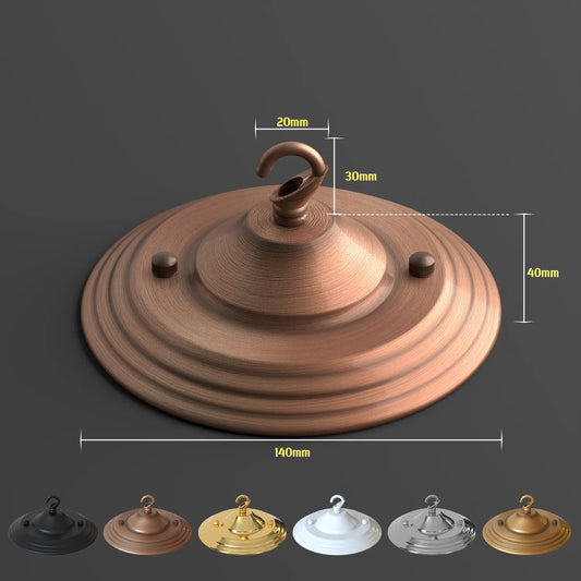 Three-plate ceiling rose with integral terminal block for pendant lighting